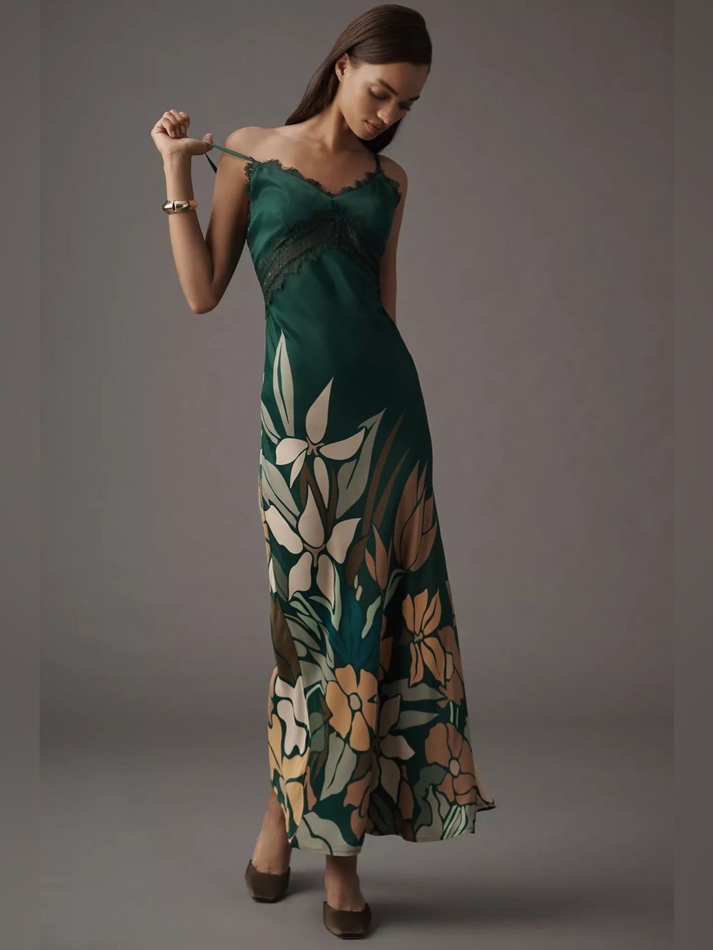 Anthropologie Bl-nk Eustella Bare V-Neck Maxi Dress Size XL